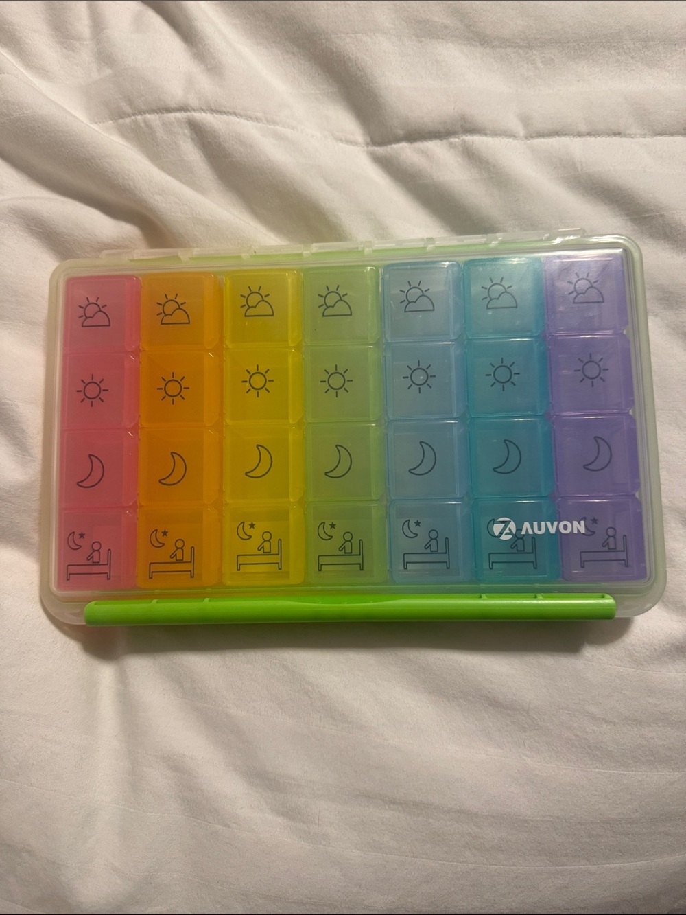 NWT - Rainbow Weekly Pill Organizer - 7-Day AM/PM Medication Box